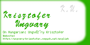 krisztofer ungvary business card